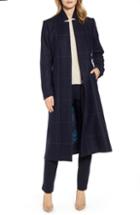 Women's Ted Baker London Checked Tie Waist Trench Coat - Blue