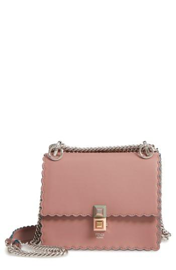 Fendi Small Kan I Scallop Leather Shoulder Bag - Pink