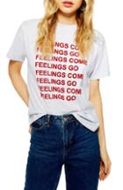 Women's Topshop Feelings Come Tee Us (fits Like 14) - Grey