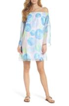 Women's Lilly Pulitzer Abi Off The Shoulder Silk Dress, Size - White