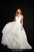 Women's Hayley Paige Dare Embellished Draped Organza Ballgown, Size - Ivory