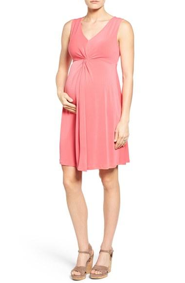 Women's Leota Sleeveless Maternity Dress - Red