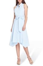 Women's Tahari Sleeveless Stripe Seersucker Shirtdress - Blue