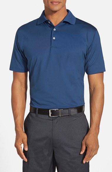 Men's Peter Millar Moisture Wicking Stretch Jersey Polo, Size - Blue
