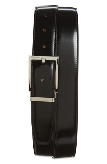 Men's Salvatore Ferragamo Reversible Leather Belt - Black/ Cuoio