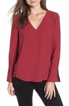 Women's Chelsea28 Button Detail Top, Size - Burgundy