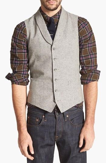 1901 Shawl Collar Grey Flannel Vest