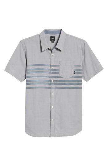Men's Vans Benmore Striped Woven Shirt, Size - Grey