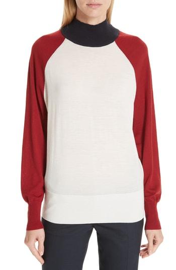 Women's Boss Fanarea Tricolor Wool Pullover - White