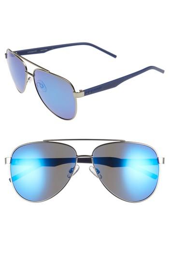 Men's Polaroid 61mm Polarized Aviator Sunglasses - Matte Dark Ruthenium