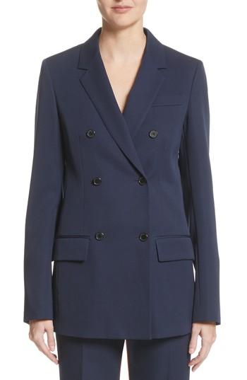 Women's Calvin Klein 205w39nyc Double Breasted Wool Blazer Us / 40 It - Blue