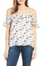 Women's Lucky Brand Print Cold Shoulder Blouse - White