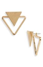 Women's Canvas Jewelry Double Triangle Stud Earrings