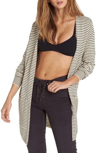 Women's Billabong Worth It Stripe Cardigan - White