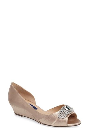 Women's Nina 'radha' Swarovski D'orsay Peep Toe Wedge