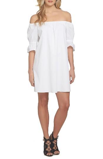 Women's 1.state Off The Shoulder Shift Dress, Size - White