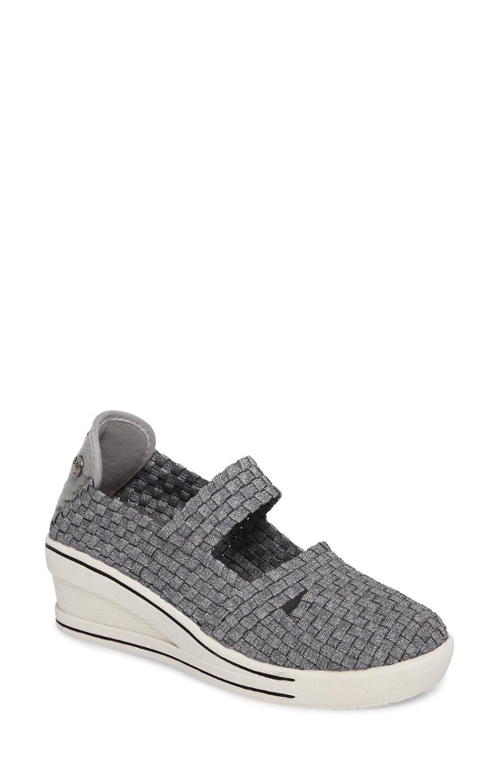 Women's Bernie Mev. Frontier Woven Mary Jane Wedge Us / 41eu - Grey