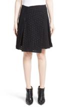 Women's Burberry Howe Mixed Lace Pleated Wrap Skirt - Black