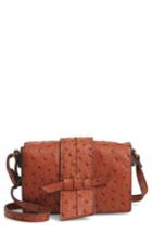 T-shirt & Jeans Faux Ostrich Leather Crossbody Bag - Brown
