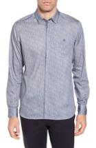 Men's Ted Baker London Lili Slim Fit Herringbone Sport Shirt (s) - Blue