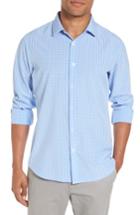 Men's Mizzen+main Carter Windowpane Check Sport Shirt, Size - Blue