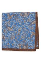 Men's Bonobos Bird Print Wool Pocket Square, Size - Blue