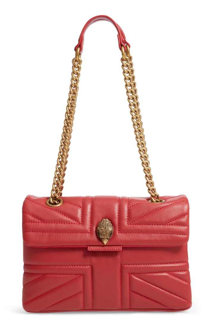 Kurt Geiger London Kensington Union Jack Leather Crossbody Bag - Red
