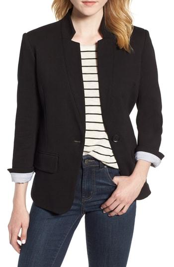 Women's Olivia Moon Cotton Blend Knit Blazer, Size - Black