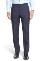 Men's John W. Nordstrom Flat Front Check Wool Trousers - Blue