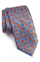 Men's Nordstrom Men's Shop Minton Medallion Silk Tie, Size - Orange