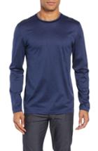 Men's Boss Tenison Mercerized Long Sleeve Slim Fit T-shirt, Size - Blue