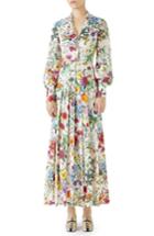 Women's Gucci Puff Sleeve Pleated Silk Dress Us / 38 It - Ivory