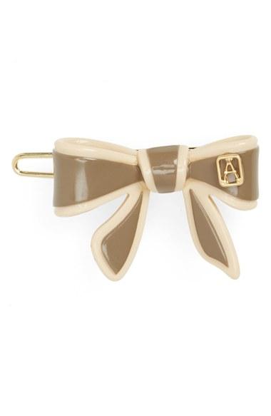 Alexandre De Paris 'mini Tenderly' Bow Barrette, Size - Grey