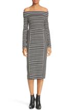 Women's 10 Crosby Derek Lam Stripe Off The Shoulder Midi Dress