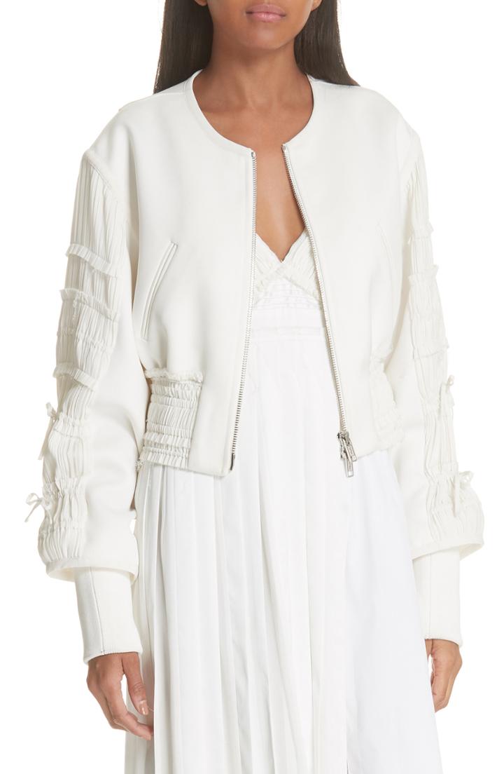 Women's 3.1 Phillip Lim Ruched Panel Bomber Jacket