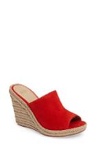 Women's Johnston & Murphy Myrah Wedge Slide Sandal .5 M - Red