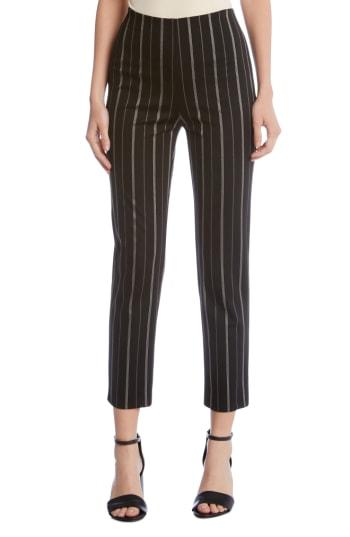 Women's Karen Kane Piper Stripe Skinny Ankle Pants - Black
