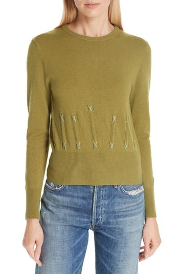 Women's Sea Cailyn Corset Knit Cashmere Sweater - Green