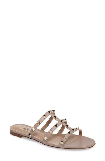 Women's Valentino Garavani Rockstud Slide Sandal .5us / 37.5eu - Black