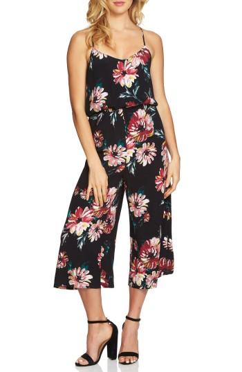Women's 1.state Floral Print Jumpsuit - Black
