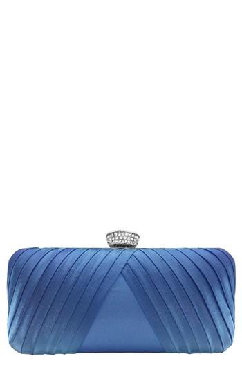 Nina Hypatia Pleated Satin Minaudiere - Blue