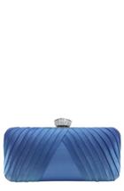 Nina Hypatia Pleated Satin Minaudiere - Blue