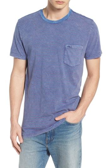 Men's Rvca Ptc Pigment Dye Stripe T-shirt - Blue