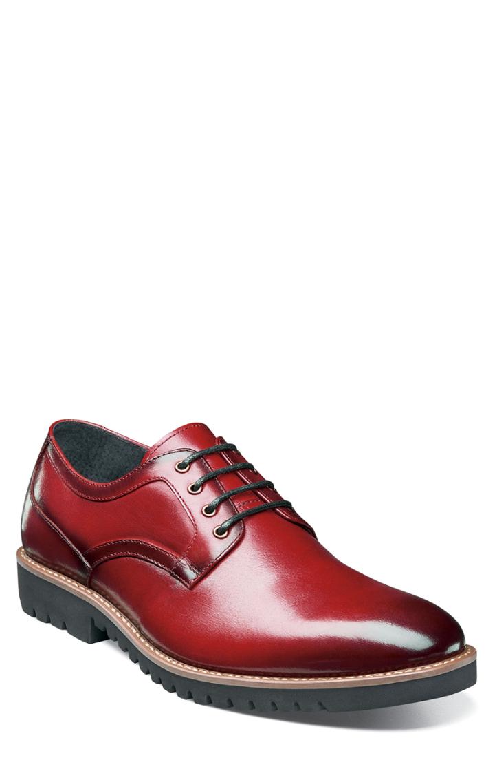 Men's Stacy Adams Barclay Plain Toe Derby M - Red