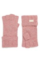 Women's Ugg Textured Fingerless Knit Gloves, Size - Pink