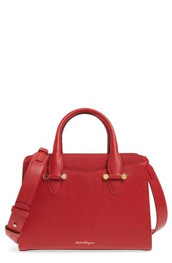 Salvatore Ferragamo Small Today Leather Satchel - Red