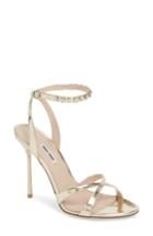 Women's Miu Miu Embellished Metallic Sandal Us / 39eu - Metallic