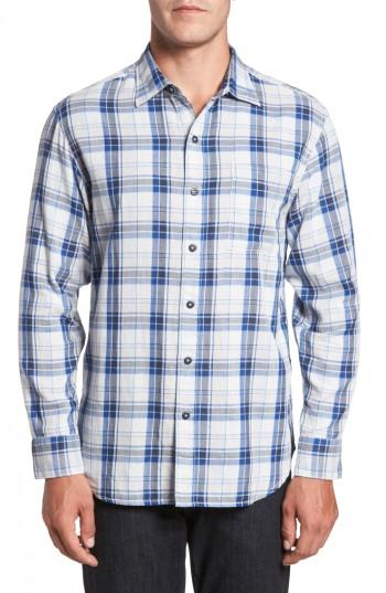 Men's Tommy Bahama Aladdin Standard Fit Plaid Sport Shirt - Blue