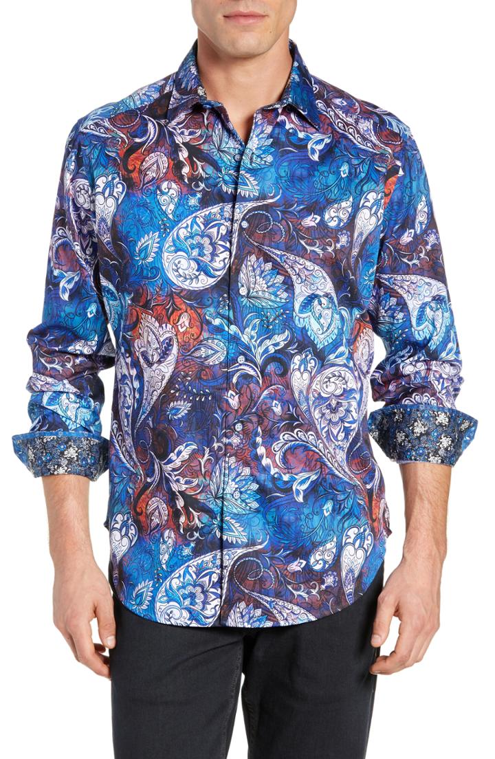 Men's Robert Graham Mayar Fit Print Sport Shirt