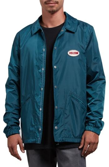 Men's Volcom Brews Coach's Jacket - Blue/green